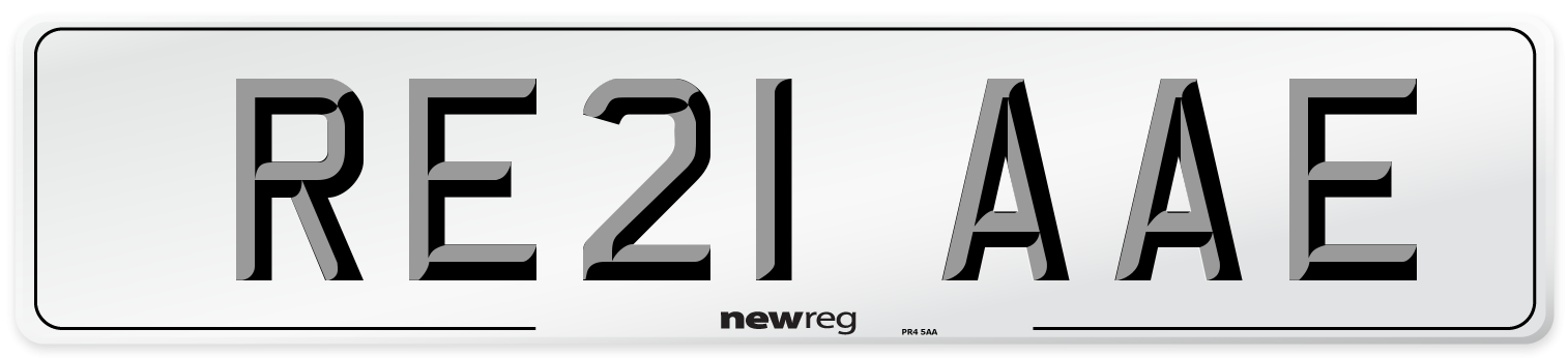 RE21 AAE Number Plate from New Reg